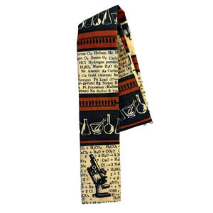 Vtg Rooster Square End Tie skinny Chemistry 1960 microscope Science Nerd EVC